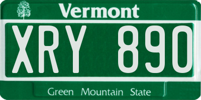 VT license plate XRY890