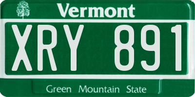 VT license plate XRY891