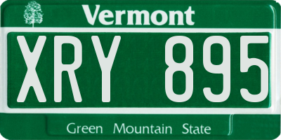 VT license plate XRY895