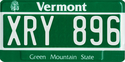 VT license plate XRY896