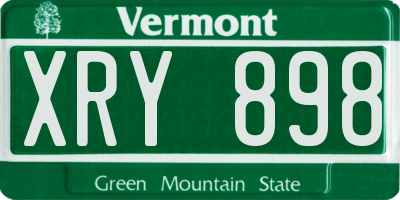 VT license plate XRY898