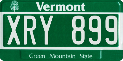 VT license plate XRY899