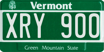 VT license plate XRY900