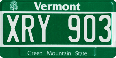 VT license plate XRY903