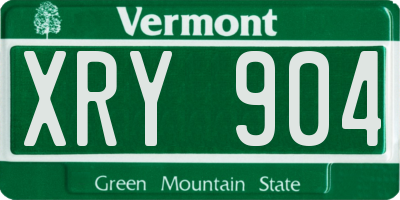 VT license plate XRY904