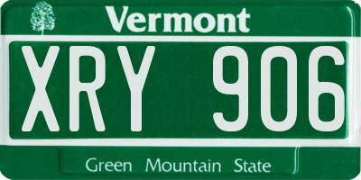 VT license plate XRY906