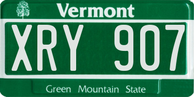 VT license plate XRY907