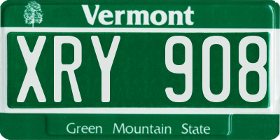 VT license plate XRY908
