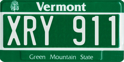 VT license plate XRY911