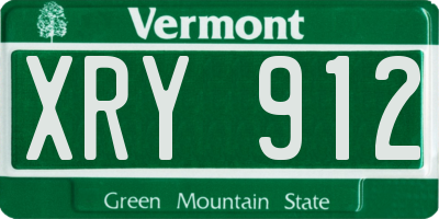 VT license plate XRY912