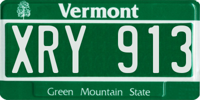 VT license plate XRY913
