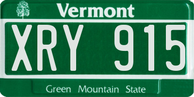 VT license plate XRY915