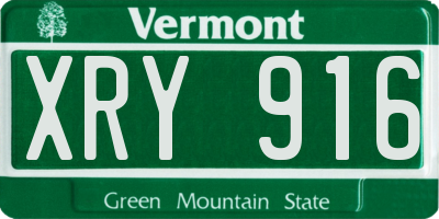 VT license plate XRY916