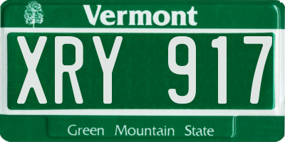 VT license plate XRY917