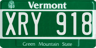 VT license plate XRY918