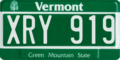 VT license plate XRY919