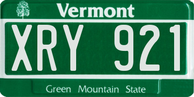 VT license plate XRY921