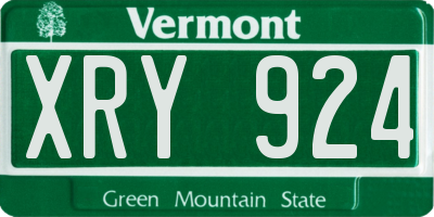 VT license plate XRY924