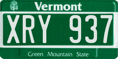 VT license plate XRY937