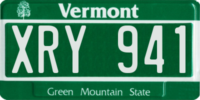 VT license plate XRY941