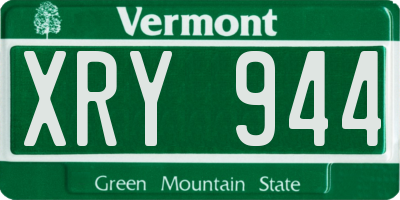 VT license plate XRY944