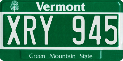 VT license plate XRY945