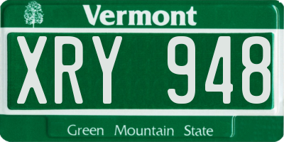 VT license plate XRY948