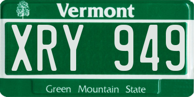 VT license plate XRY949