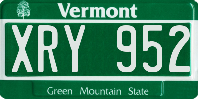 VT license plate XRY952