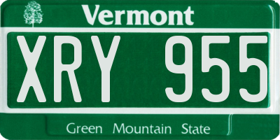 VT license plate XRY955