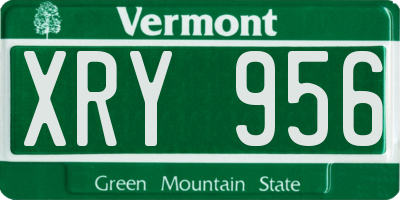 VT license plate XRY956