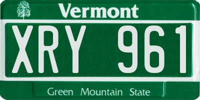 VT license plate XRY961