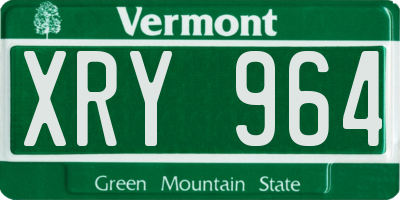 VT license plate XRY964