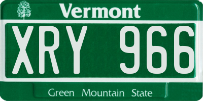 VT license plate XRY966