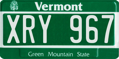 VT license plate XRY967