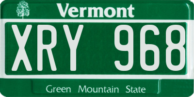 VT license plate XRY968