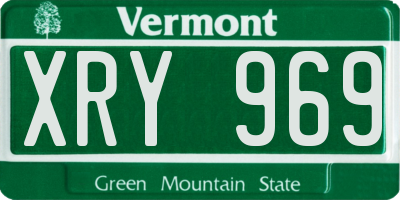 VT license plate XRY969