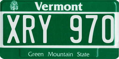 VT license plate XRY970