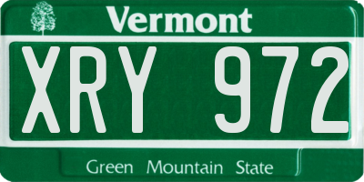 VT license plate XRY972