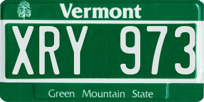 VT license plate XRY973