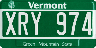 VT license plate XRY974
