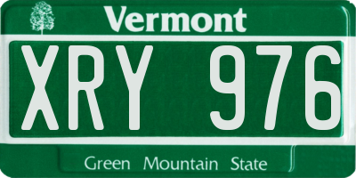 VT license plate XRY976