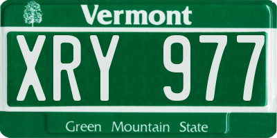 VT license plate XRY977