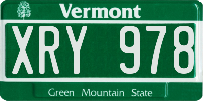 VT license plate XRY978