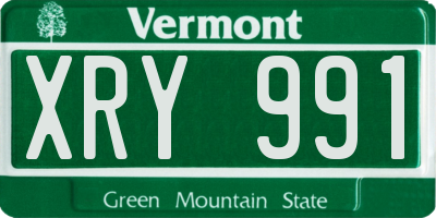 VT license plate XRY991