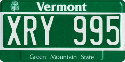 VT license plate XRY995