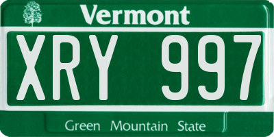 VT license plate XRY997