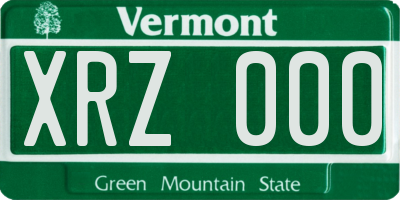 VT license plate XRZ000