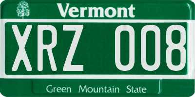VT license plate XRZ008
