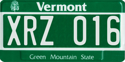 VT license plate XRZ016